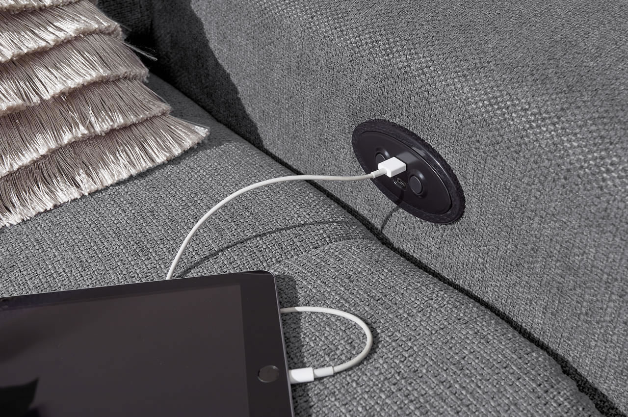 rockdale ecksofa mit ottomane links von ed lifestyle stoff glow farbe 19 anthrazit detailbild usb anschluss