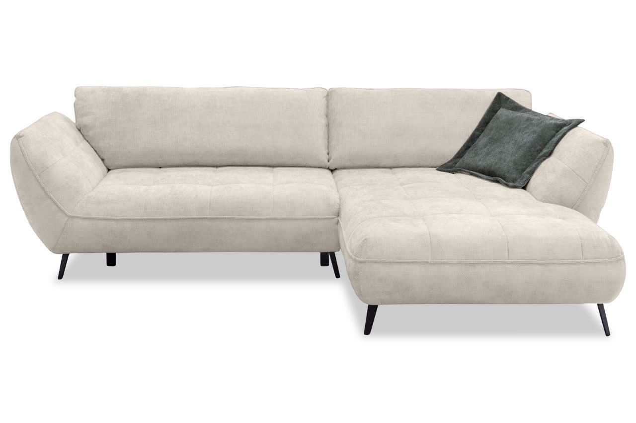 samoa ecksofa rechts stoff flow 03 creme frontansicht