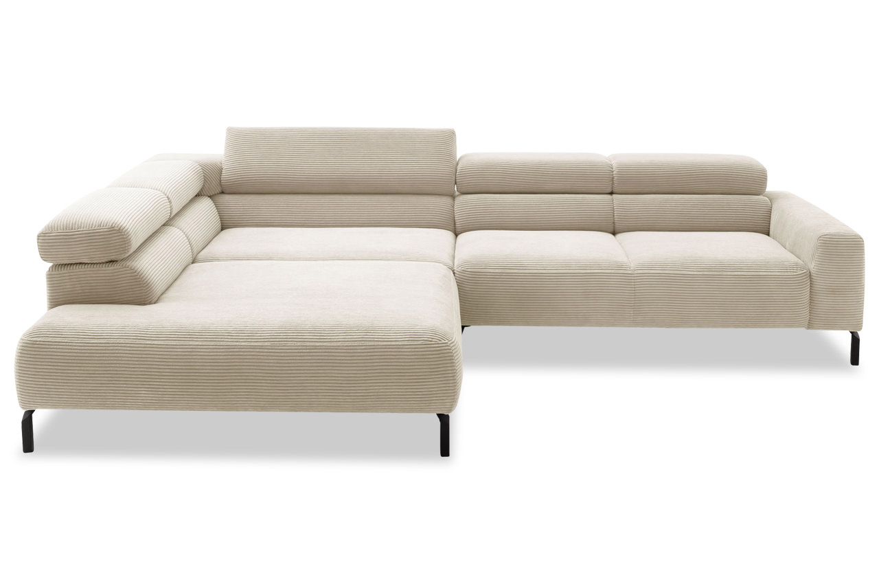 spring candy ecksofa mit ottomane links cord nature frontansicht spring candy ecksofa mit ottomane links cord nature frontansicht