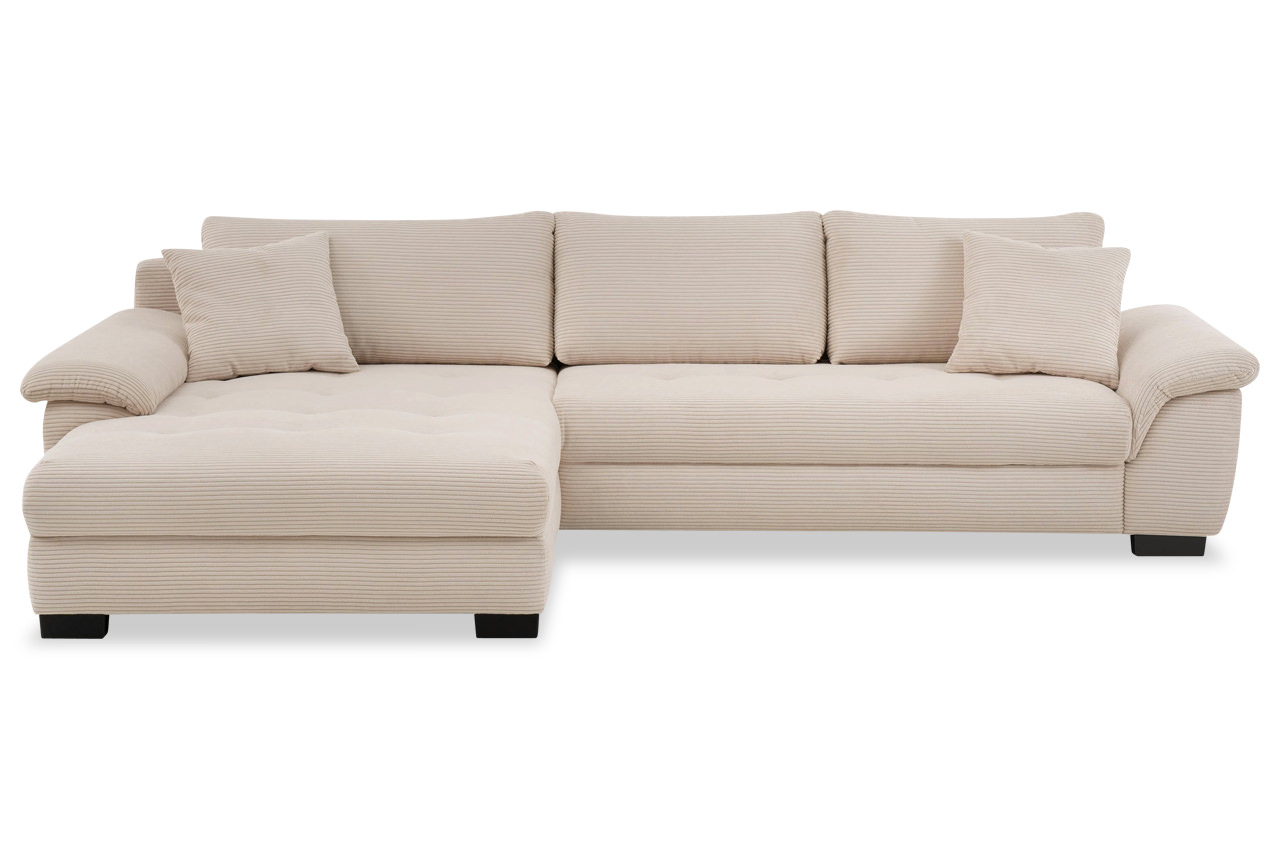 dario ecksofa recamiere links cord stripes 8622 creme frontansicht