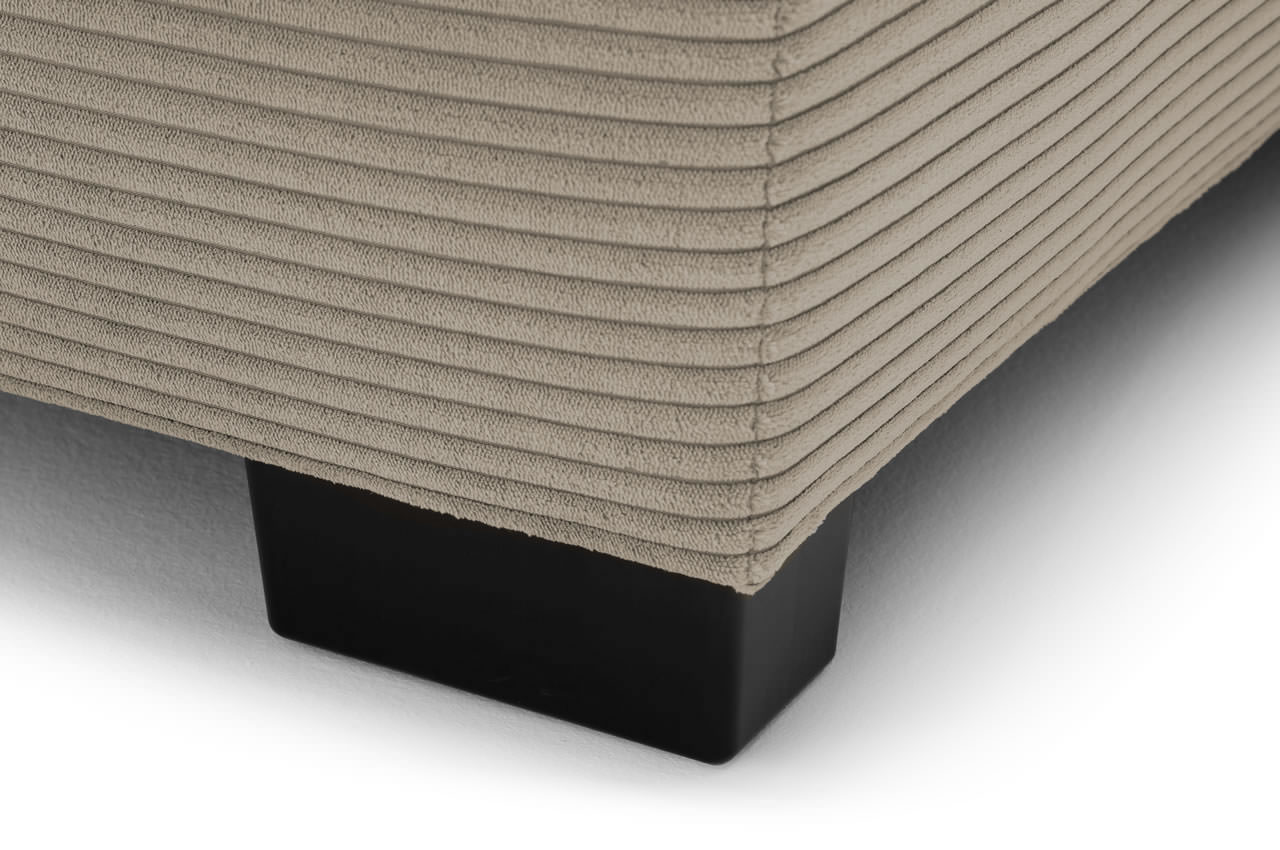 cancun ecksofa links cord stripes 03 taupe detailbild fuss