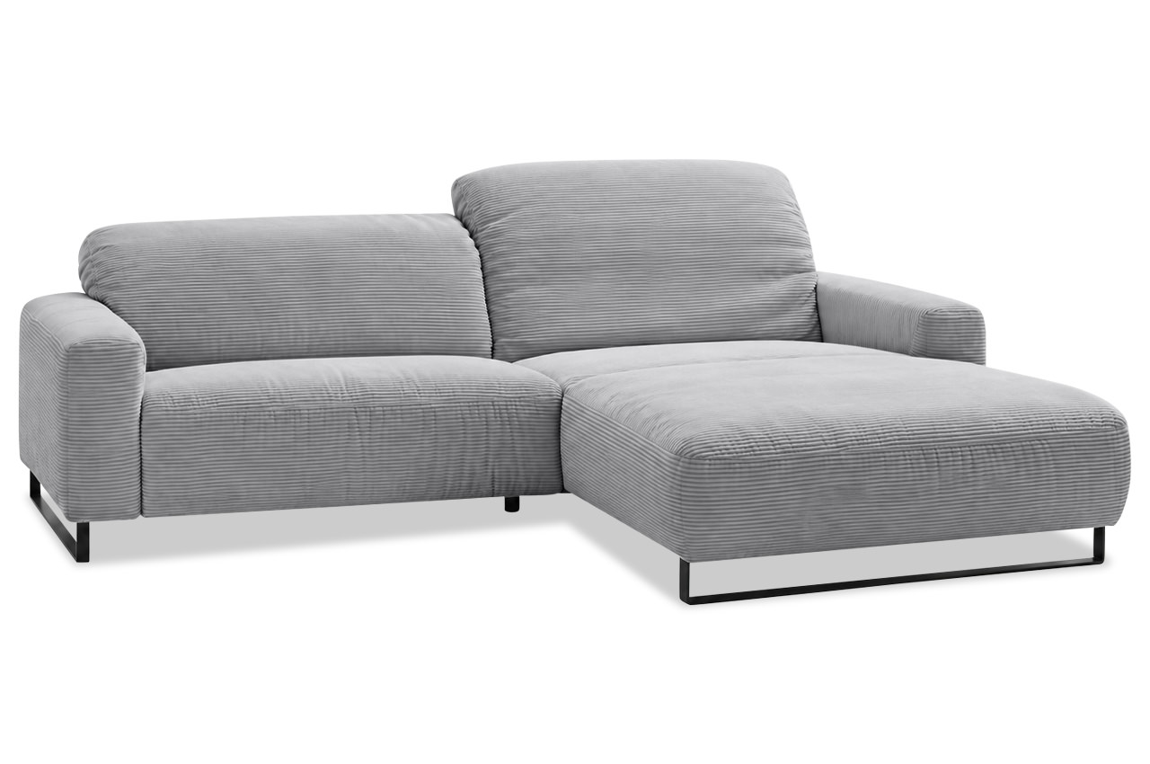 empire ecksofa rechts cord grau frontansicht kopfteilverstellung empire ecksofa rechts cord grau frontansicht kopfteilverstellung