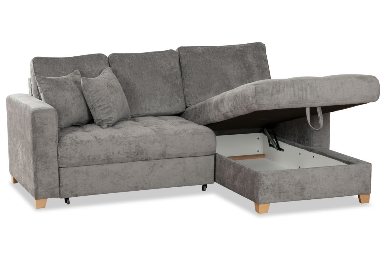 split ecksofa rechts 6113 hellgrau mit bettkasten