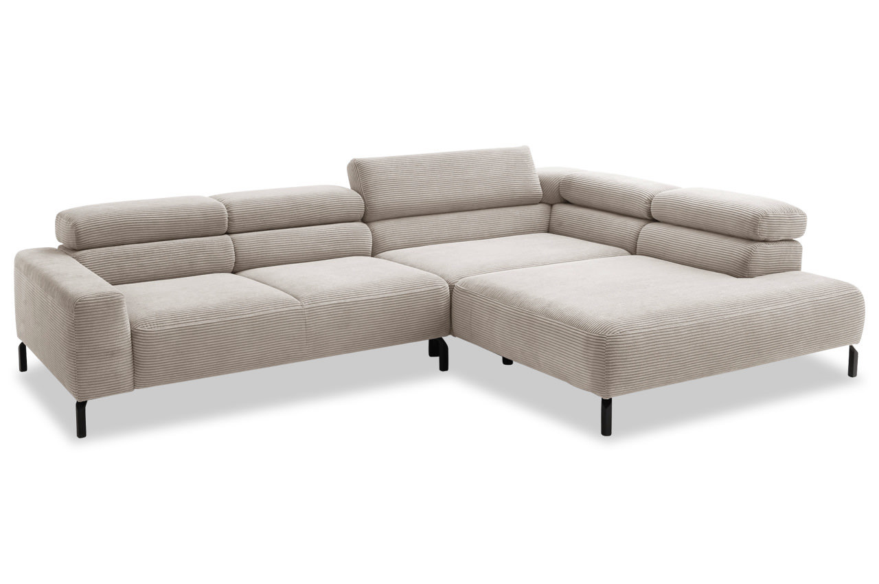 spring candy ecksofa mit ottomane rechts cord taupe