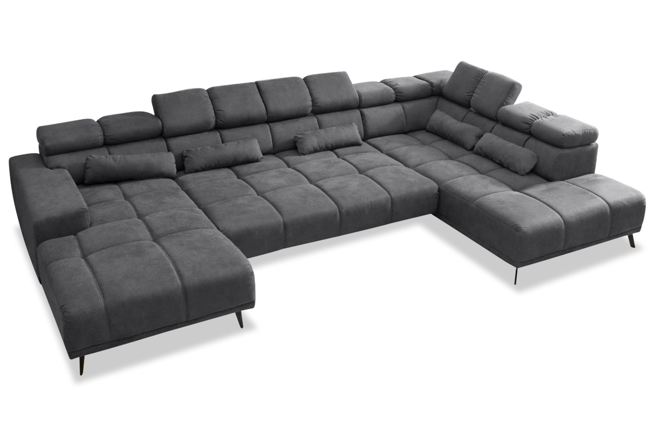 wohnlandschaft speed rechts stoff lino 17 dunkelgrau mit funktion