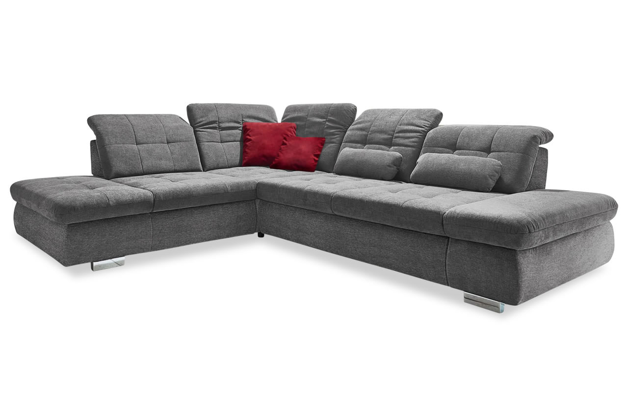 mp in17004 ecksofa mit ottomane links stoff belle grau kopfteilverstellung