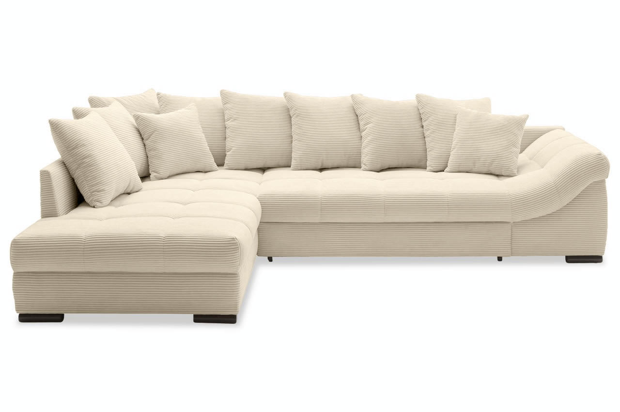 piedro ecksofa links cord stripes 8622 creme frontansicht
