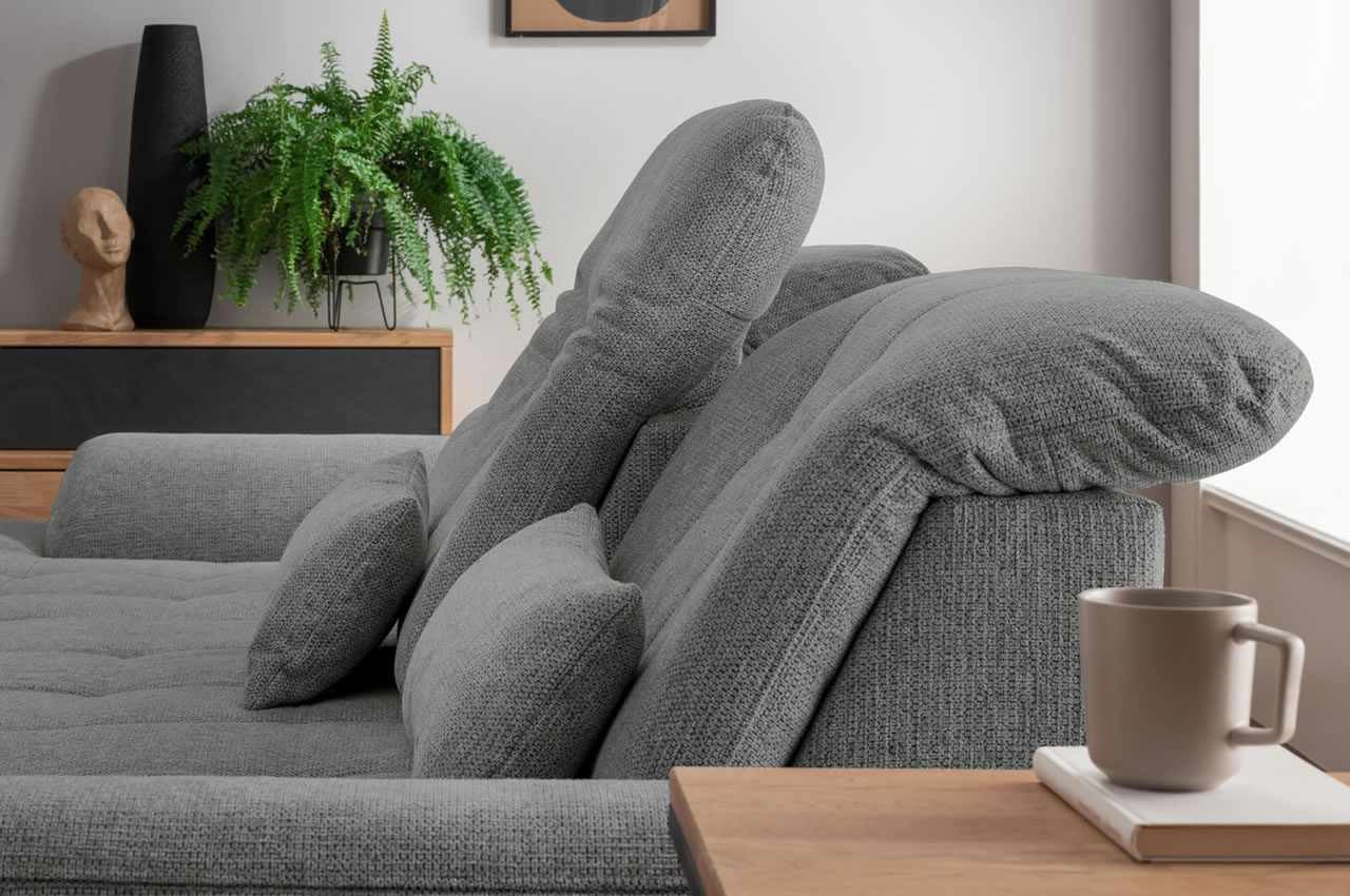 benformato ecksofa rigatti links coroni 9309 dunkelgrau milieu kopfteil detailbild