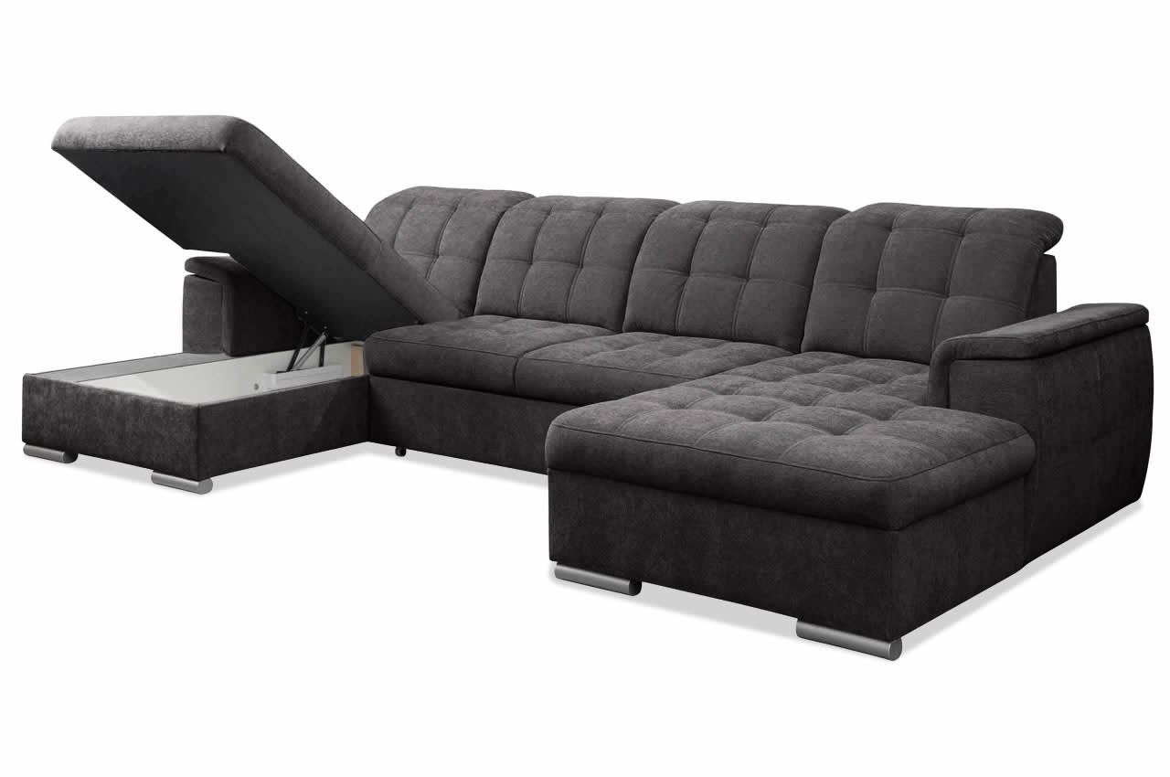 nadja wohnlandschaft casa 26 anthrazit mit bettkasten links