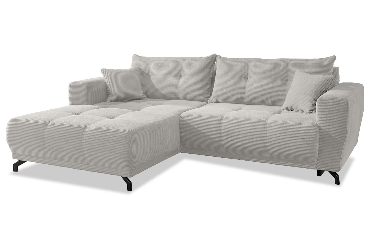 restato ecksofa links cordstoff 4802 silber