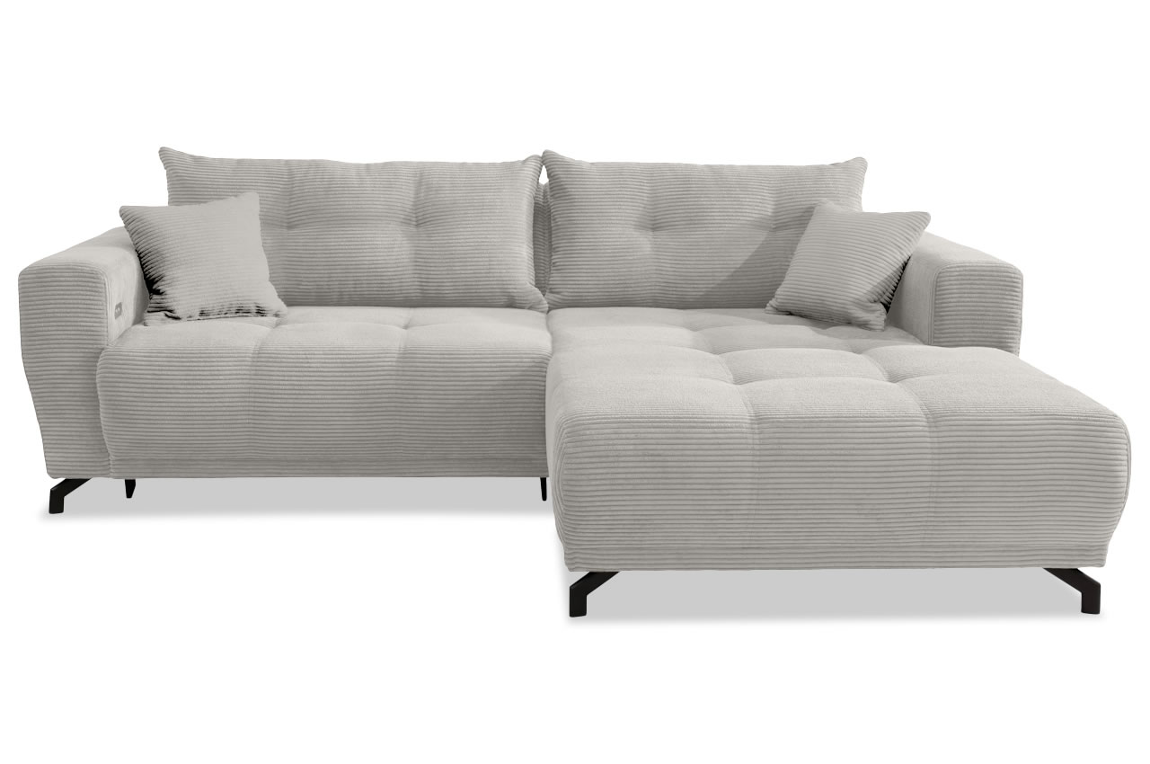 restato ecksofa rechts cordstoff 4802 silber frontansicht restato ecksofa rechts cordstoff 4802 silber frontansicht