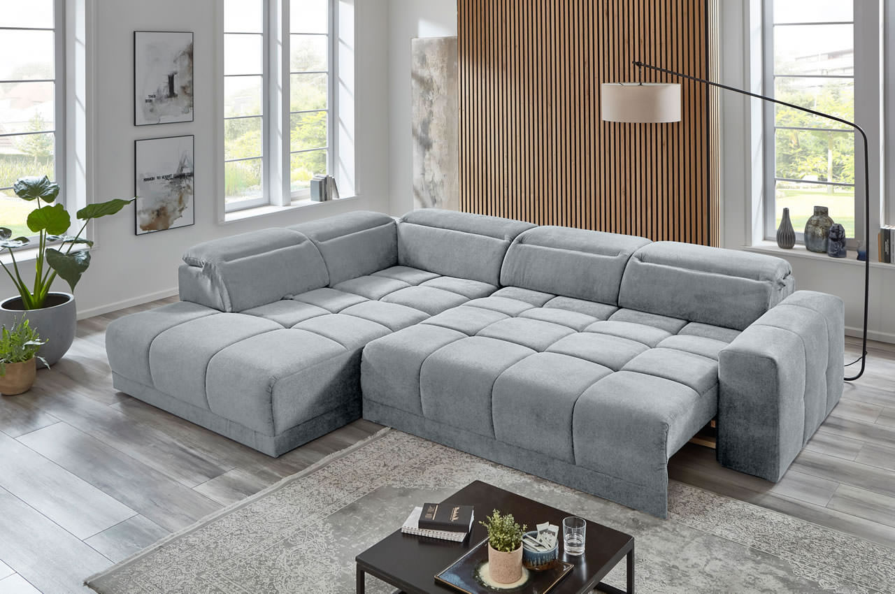 downtown ecksofa variante links microfaser aragon 90 hellgrau milieubild sitzvorzug