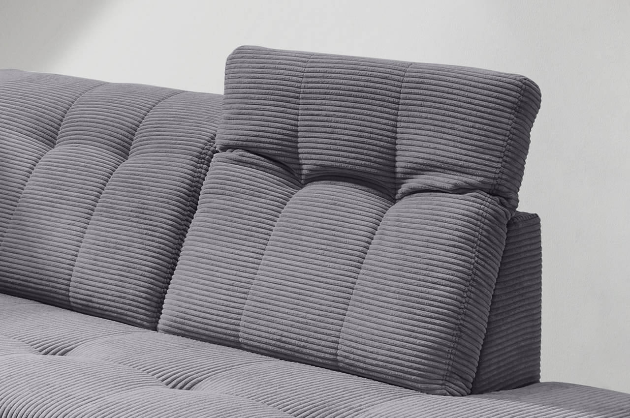 benformato fiore ecksofa rechts cord 4801 grau detailbild kopfteilverstellung