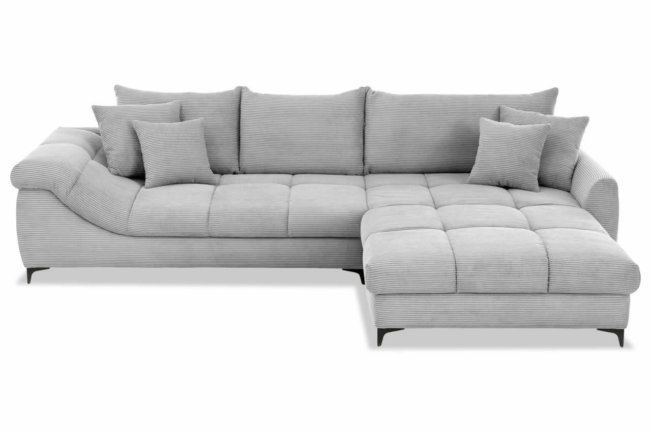 ronaldo ecksofa recamiere rechts cord stripes 8637 grau frontansicht ronaldo ecksofa recamiere rechts cord stripes 8637 grau frontansicht