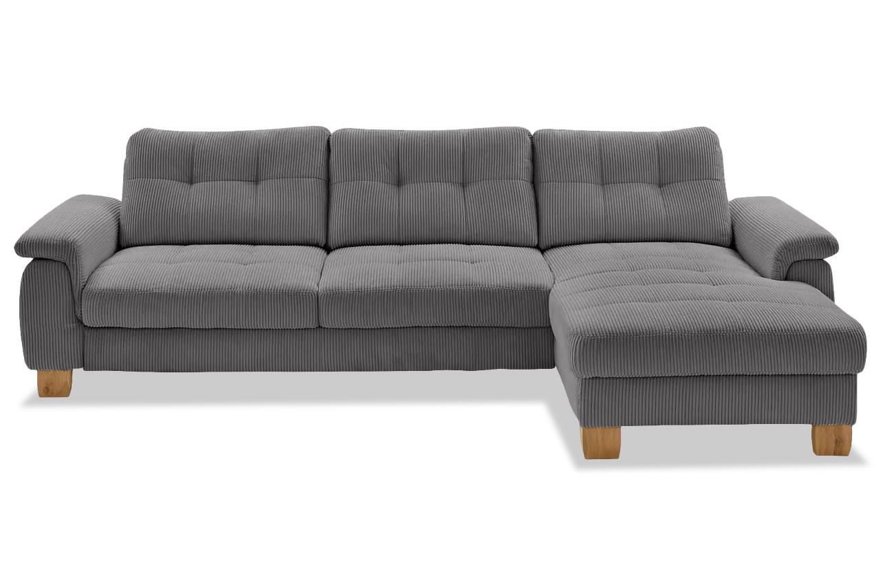 pp la19101 landart ewian ecksofa rechts cord anthrazit frontansicht