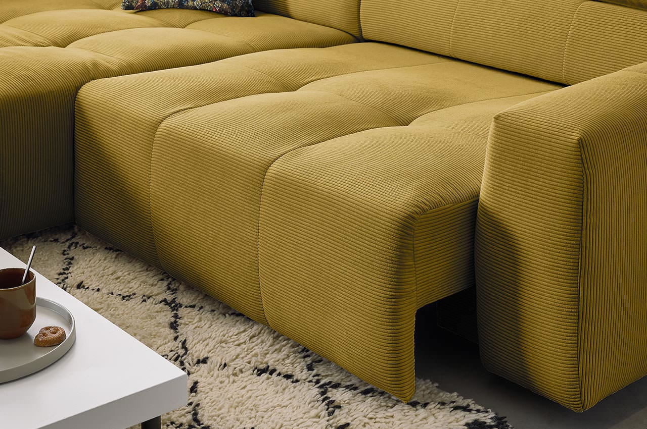 denver ecksofa recamiere links feincord pistazie detailbild sitztiefenverstellung
