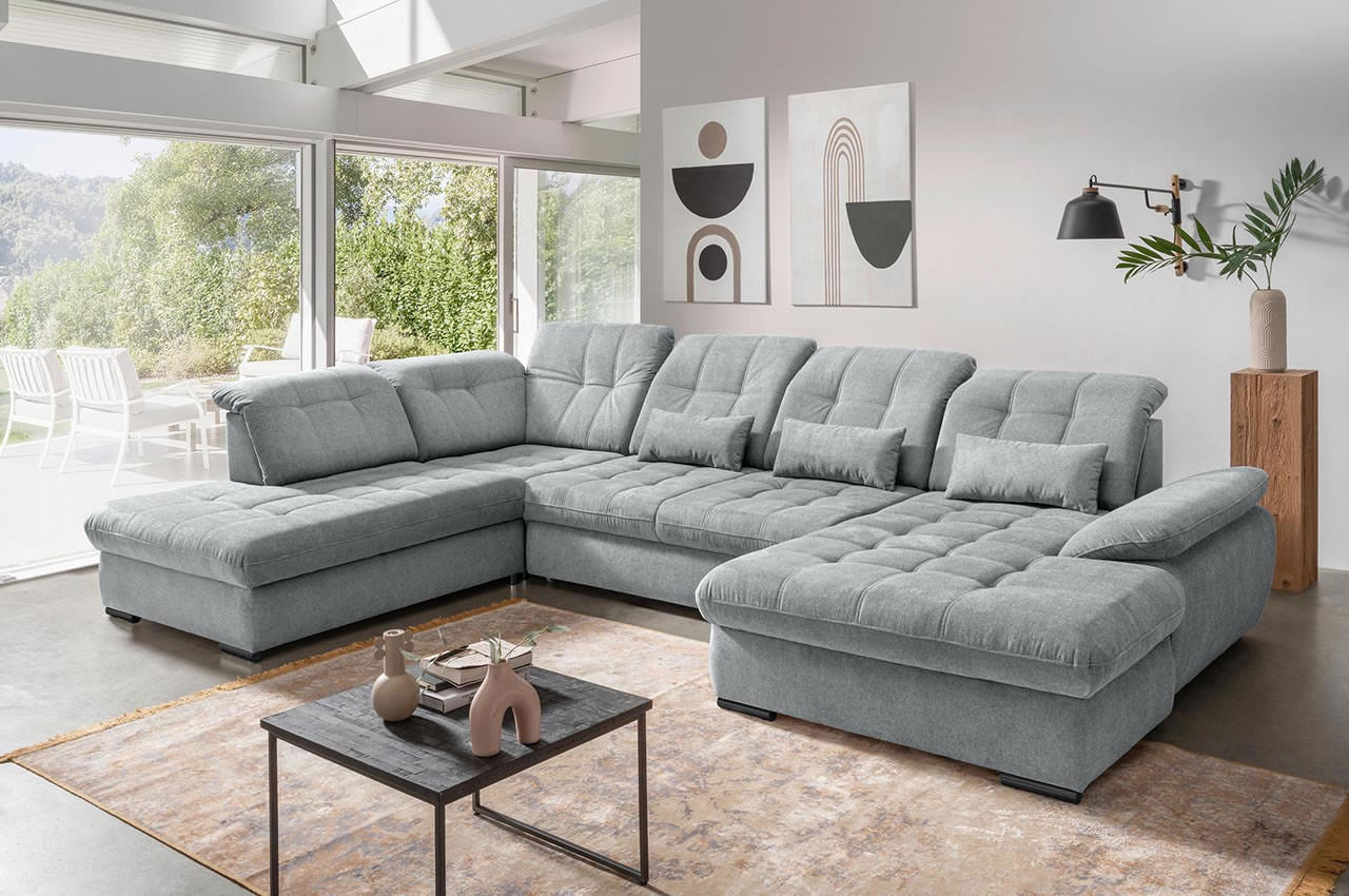 rigatti wohnlandschaft links stoff corto 9751 grau milieubild