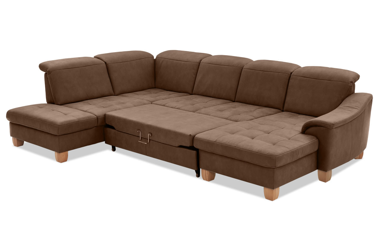pp la16029 wohnlandschaft links taurus tabak ambiente detailbild schlaffunktion