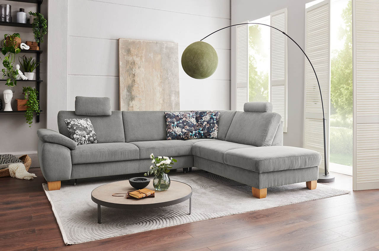 pp la24122 ecksofa rechts feincord grau milieubild pp la24122 ecksofa rechts feincord grau milieubild