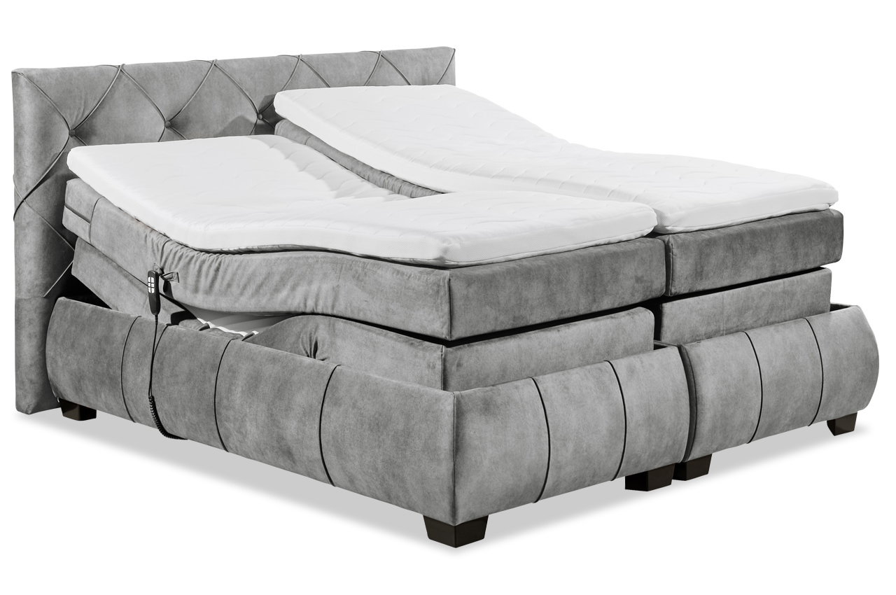 sanur boxspringbett 180x200 samtvelour salvador 14 grey funktion