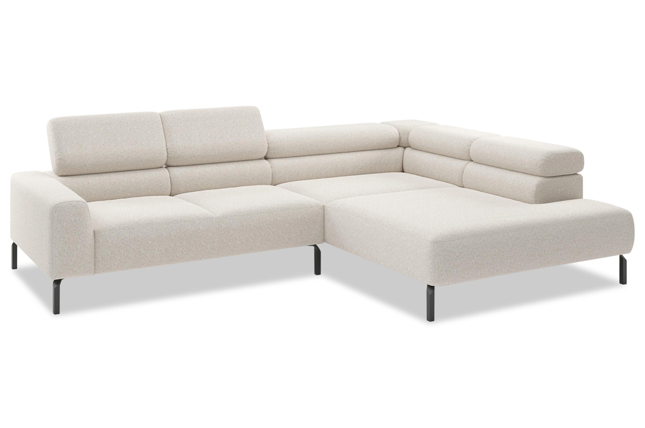 candy spring ecksofa mit ottomane rechts famous natur kopfteilverstellung