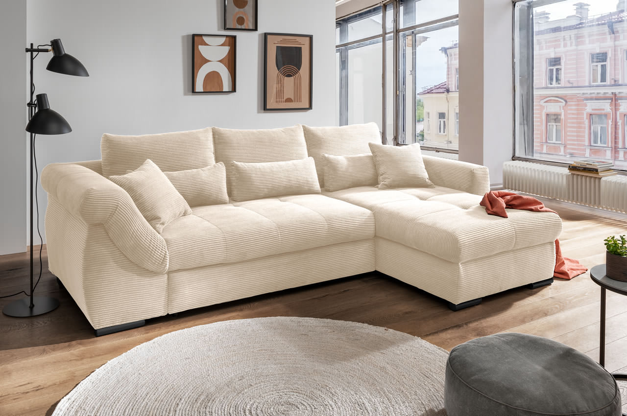 benformato federico ecksofa rechts cordstoff 4808 beige milieu