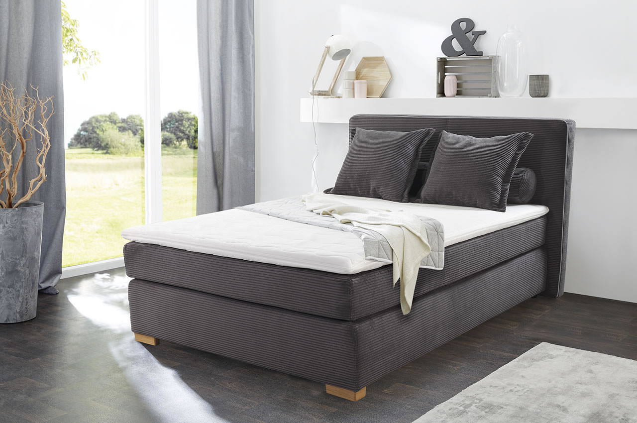 romy boxspringbett 140x200 cord 426 09 grau milieu