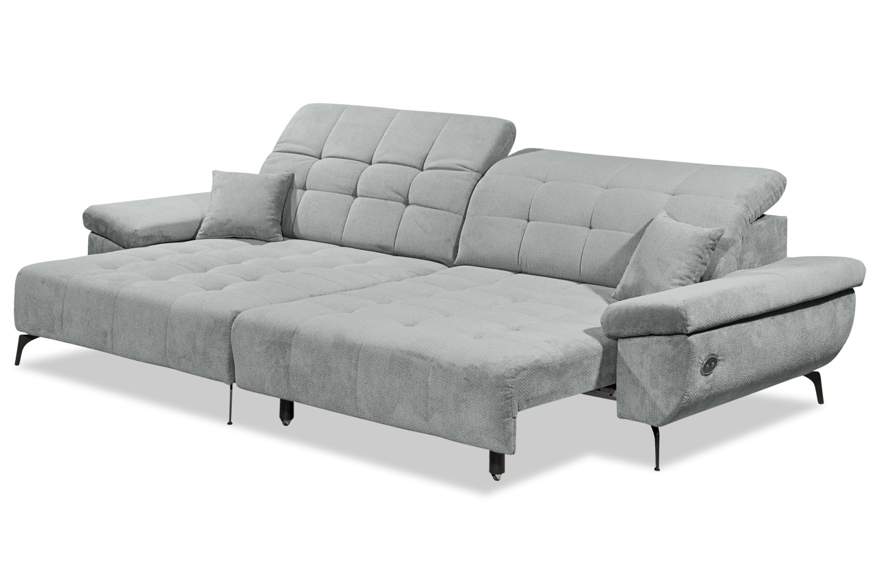 trogir ecksofa links stoff vinci 07 silber schlaffunktion seitliche ansicht