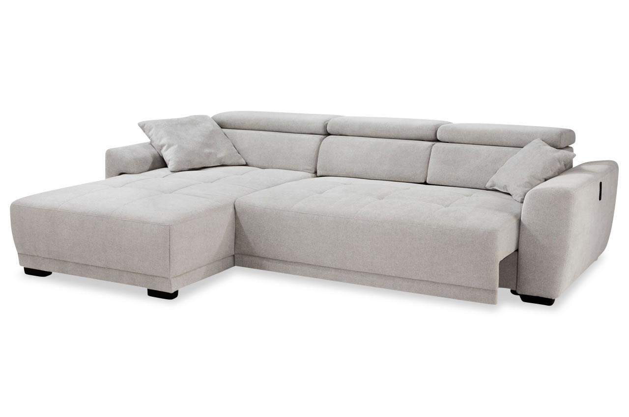 domino ecksofa variante links stoff 430 29 hellgrau mit elektrischer sitzverstellung