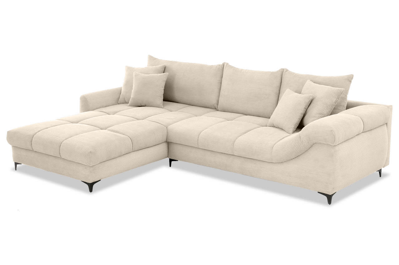 ronaldo ecksofa recamiere links cord stripes 8622 creme