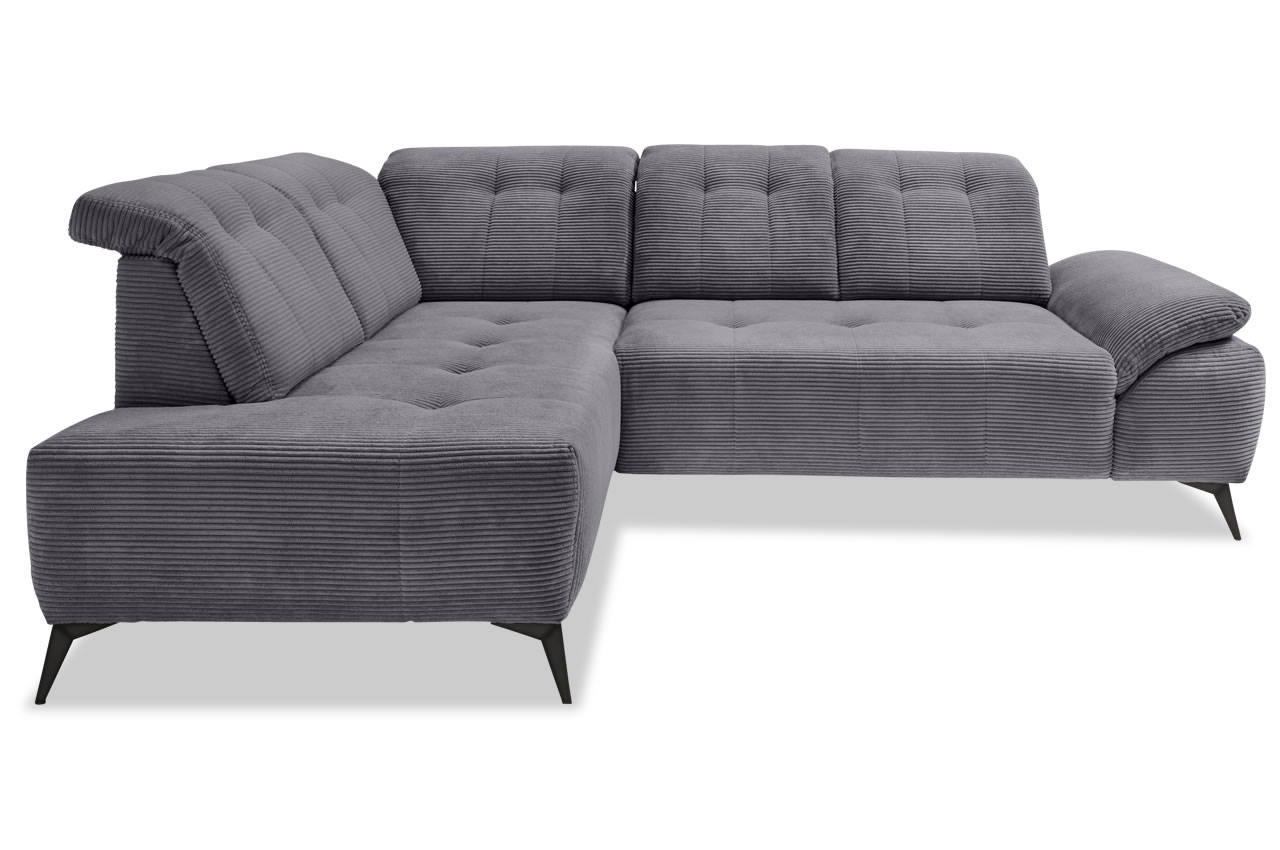benformato fiore ecksofa links cord 4801 grau frontansicht