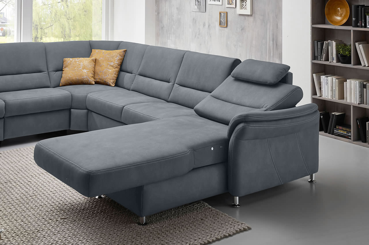 ze em16033 wohnlandschaft variante links stoff mammut steel milieu detailbild elektrisches canape
