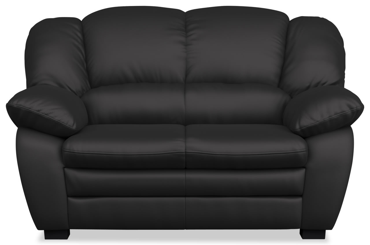 casino 2 er sofa von cotta kunstleder pulse d209 schwarz frontansicht