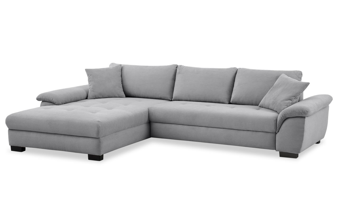 dario ecksofa recamiere links cord stripes 8637 grau