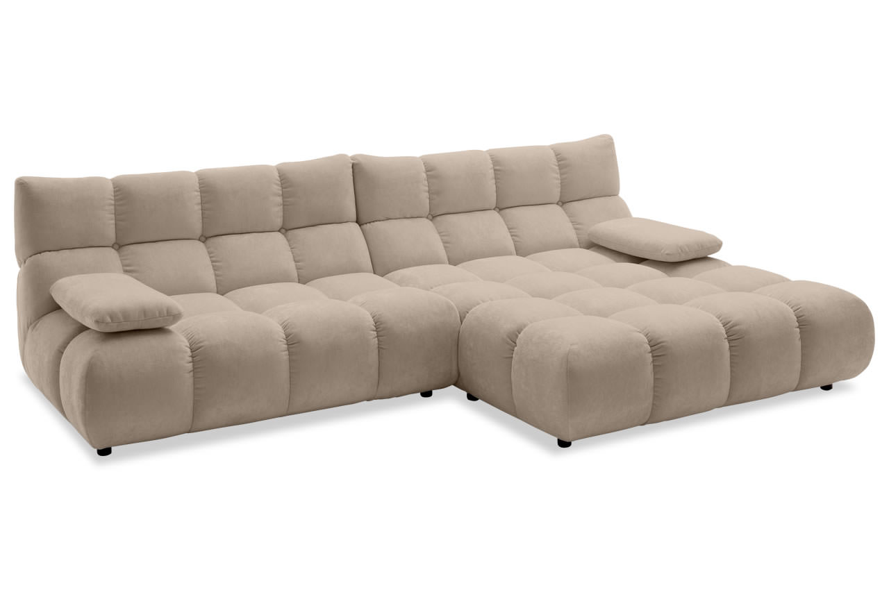 graceland ecksofa mit recamiere rechts roma taupe ohne kissen