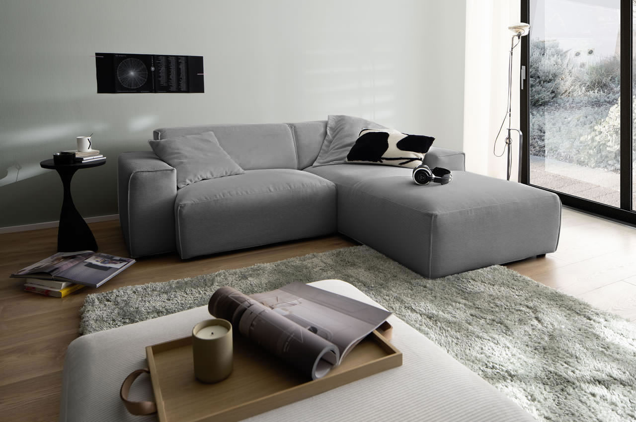 eastport ecksofa 1 5 sitzer variante rechts feincord anthrazit ambiente