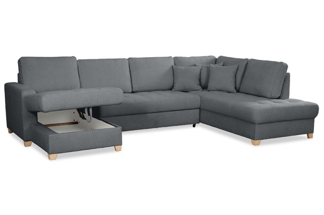 split wohnlandschaft rechts webstoff 676 mit bettkasten