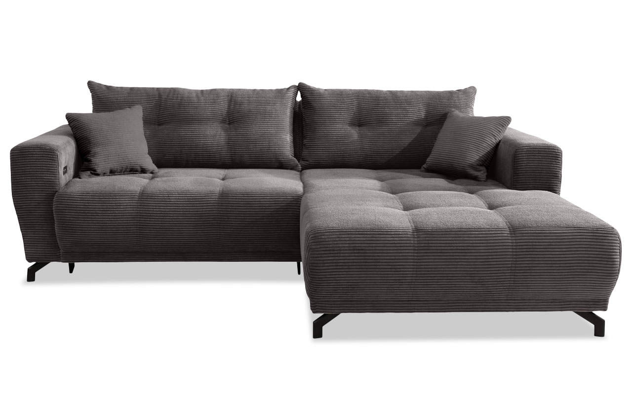 restato ecksofa rechts cordstoff 4801 grau frontansicht