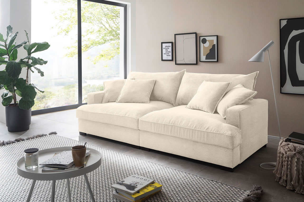 tribecca megasofa big sofa cord zoom 01 cream milieubild 2