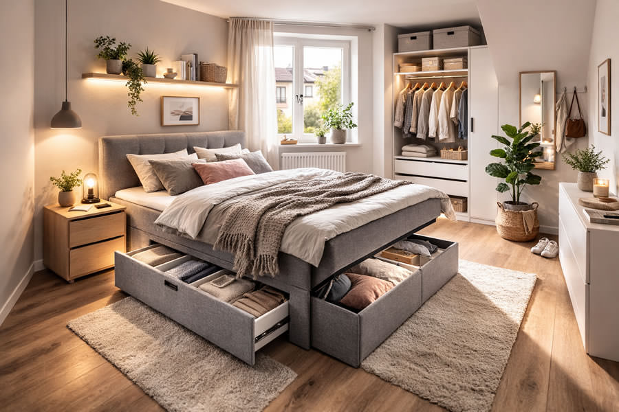Kleines Schlafzimmer einrichten – clevere Lösungen für wenig Platz