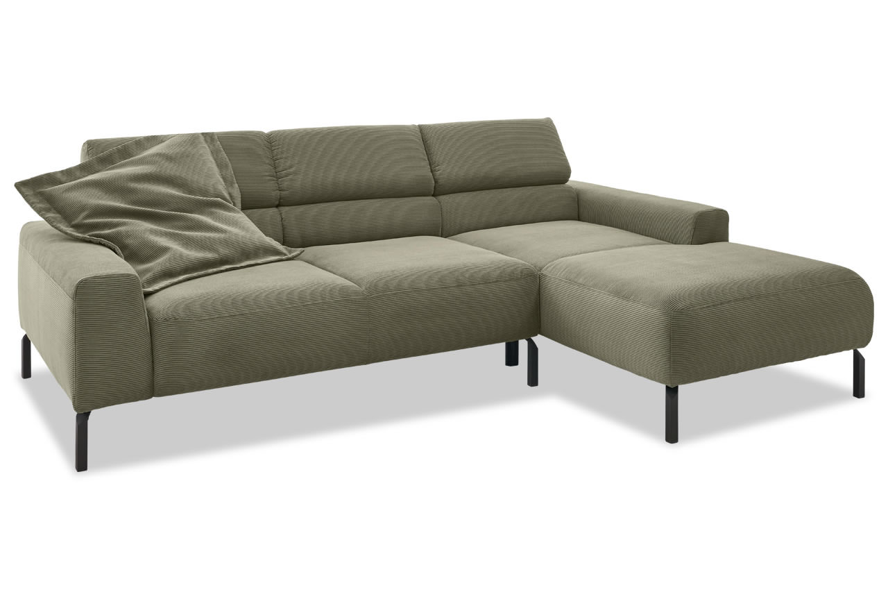 spring ecksofa mit recamiere rechts feincord olive mit kissen spring ecksofa mit recamiere rechts feincord olive mit kissen