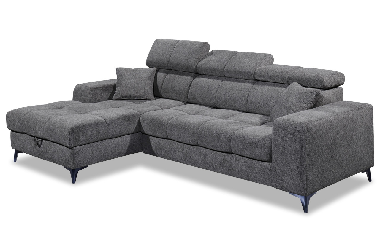 Ecksofa Sydney 2 links Glow 19 Anthrazit