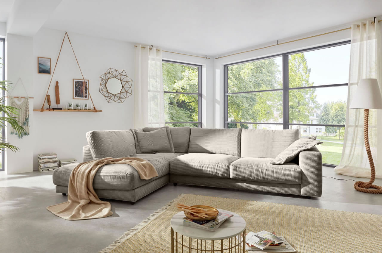 high end ecksofa links cord taupe ambiente