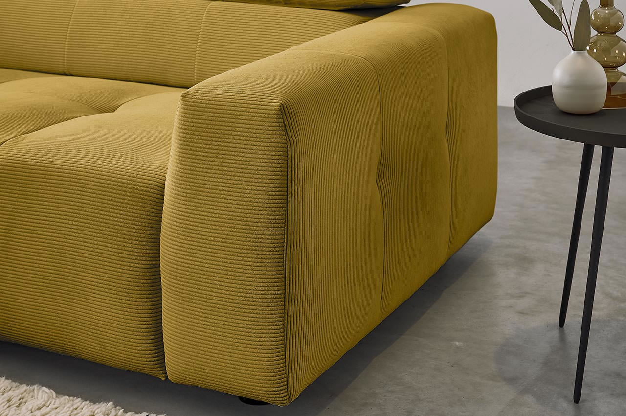 denver ecksofa recamiere links feincord pistazie detailbild armlehne