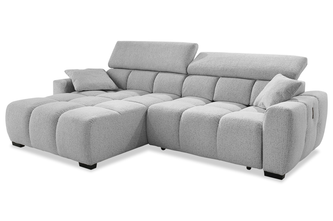 ecksofa lounge links 432 19 hellgrau mit kopfteilverstellung