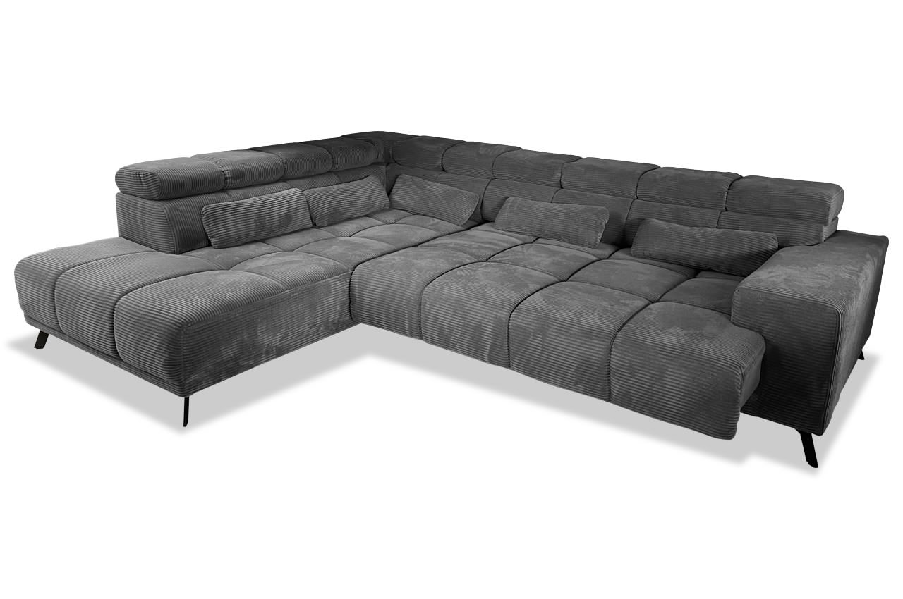 inside ecksofa links cord lincoln 90 dunkelgrau sitztiefenverstellung