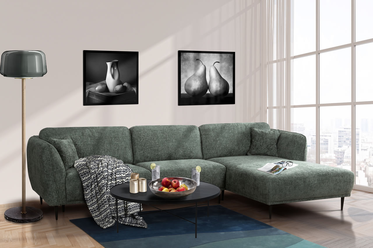 Ecksofa Kelmis rechts Ottomane 80 cm 673 Gr n Ambiente