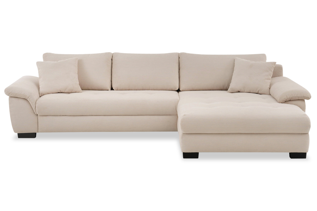 dario ecksofa recamiere rechts cord stripes 8622 creme frontansicht
