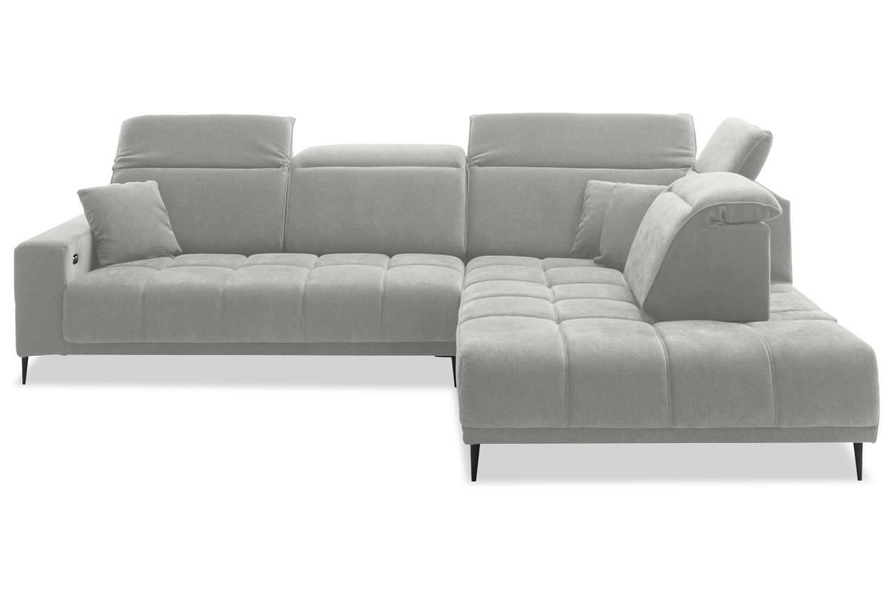 livorno ecksofa mit ottomane rechts aragon 80 silber frontansicht kopfteilverstellung livorno ecksofa mit ottomane rechts aragon 80 silber frontansicht kopfteilverstellung