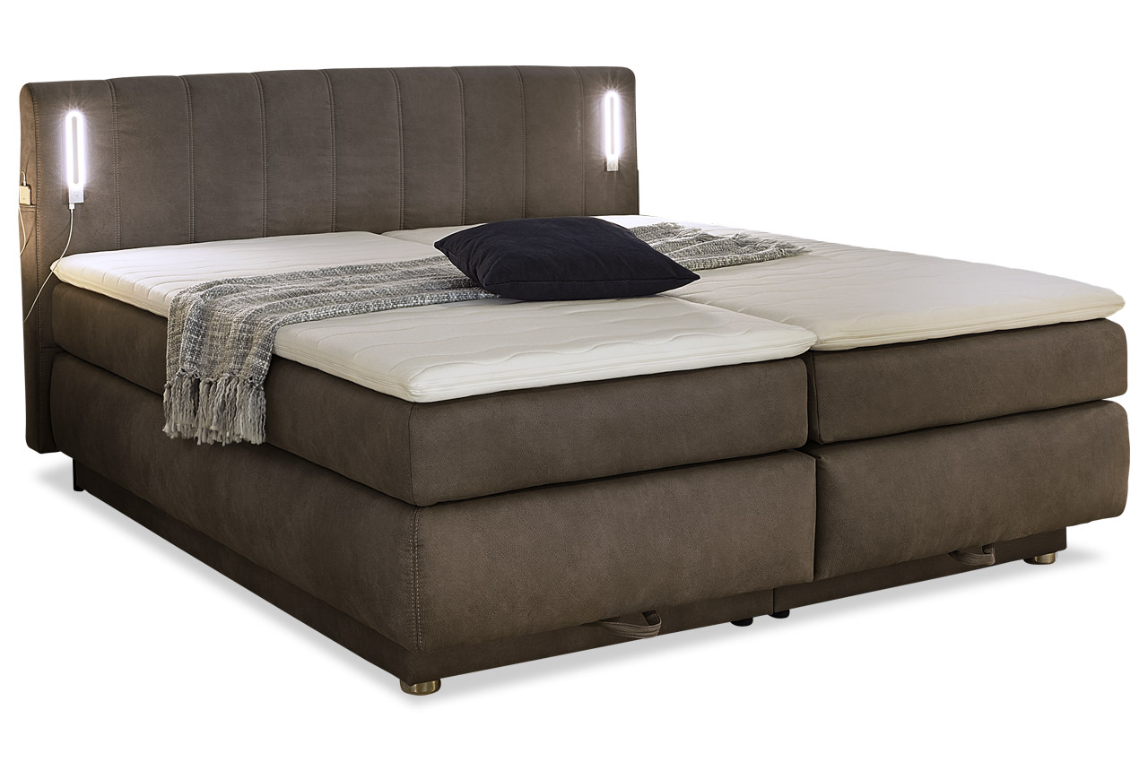 kati boxspringbett 180x200 microfaser 415 08 dunkelbraun